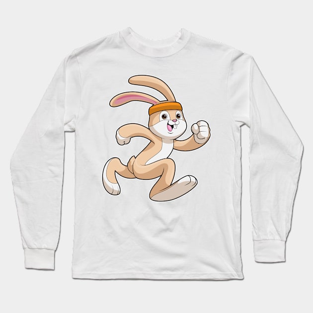 Bunny at Running with Headband Long Sleeve T-Shirt by Markus Schnabel